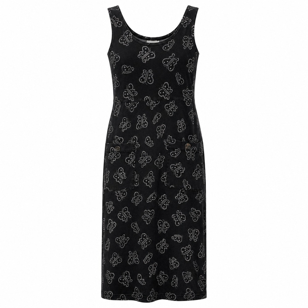 Vintage Fresh Produce Butterfly Midi Dress Womens Size Small Cottagecore Artsy